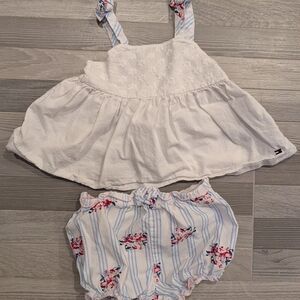 Tommy Hilfiger White and Blue Diaper Cover Set